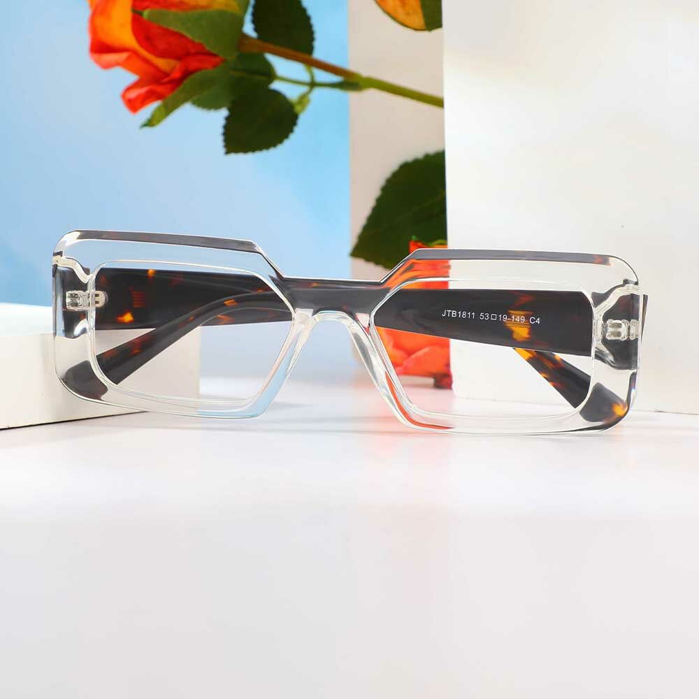 Channing Rechteckige Klare Brille