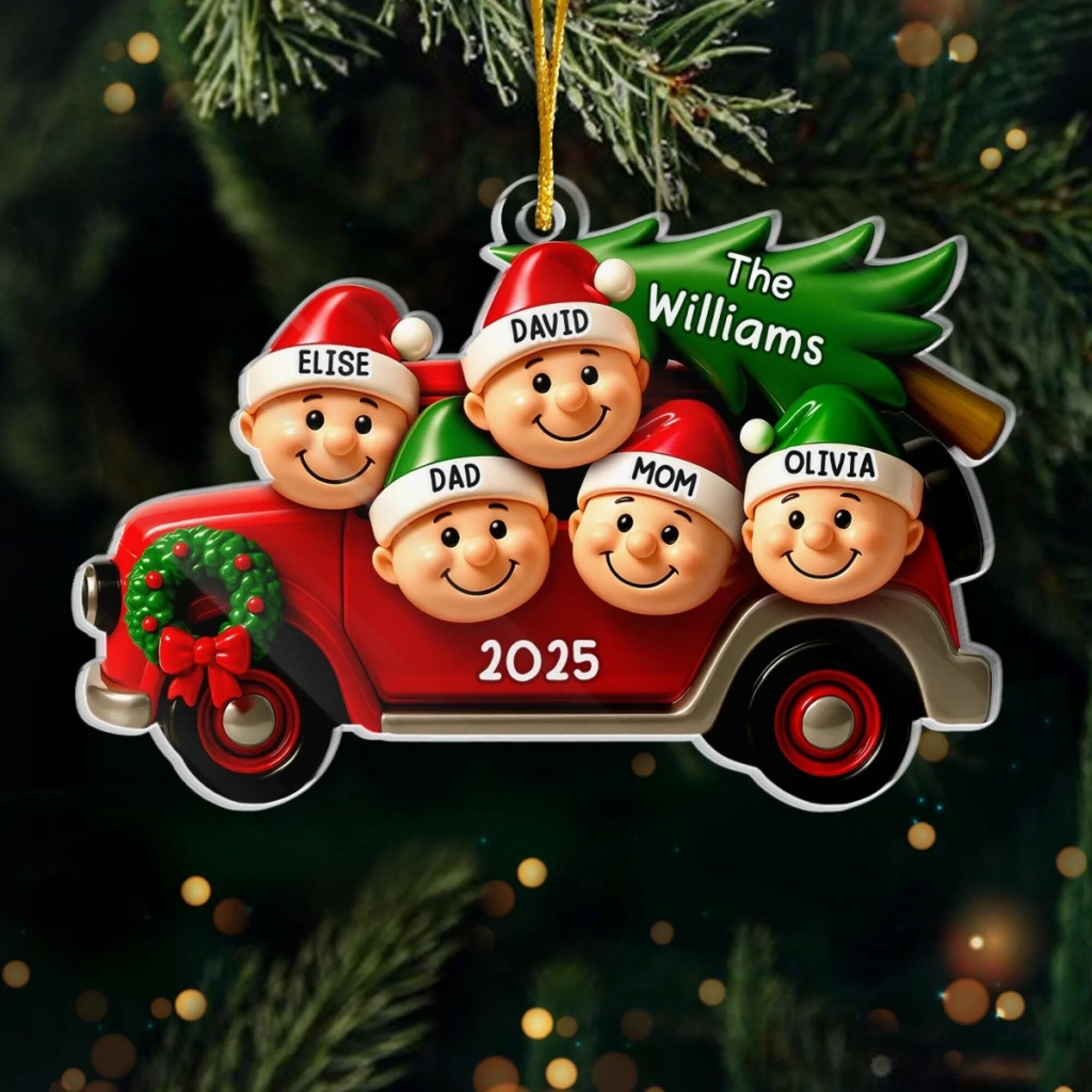 Personalized Christmas Doll Hanging Ornaments with Customized Names as Gifts for Your Family