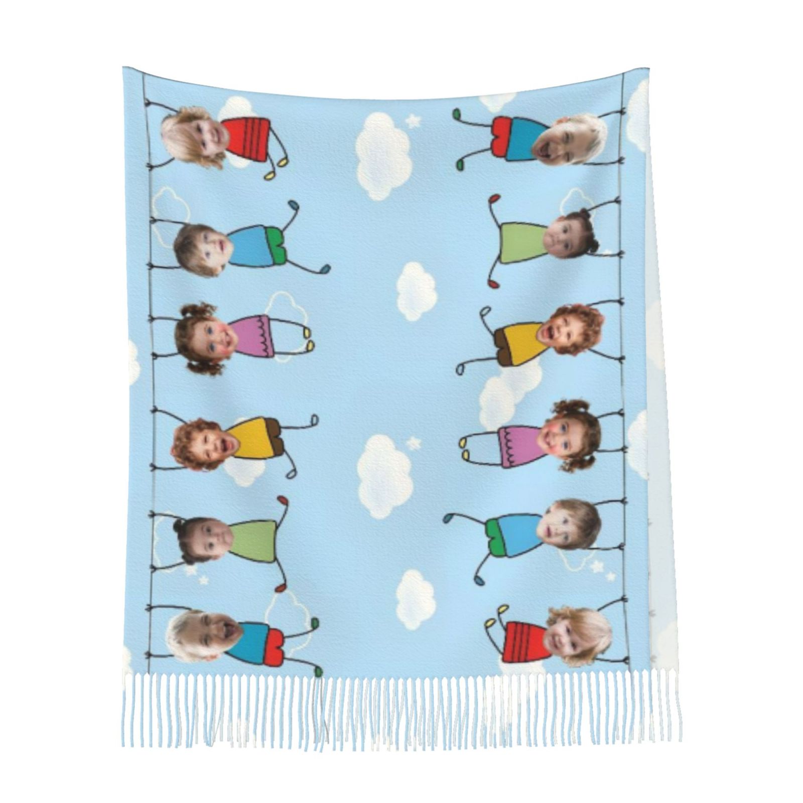 Bufanda personalizada con fotos de niños, cálida bufanda de invierno, regalo de Año Nuevo para mamá.