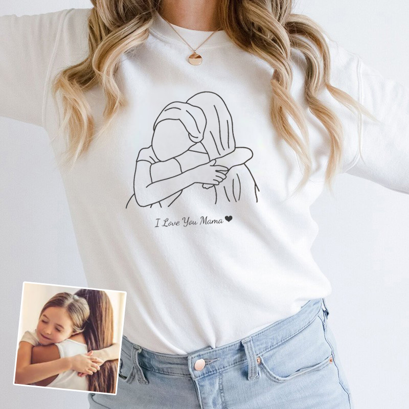 Personalisiertes Sweatshirt mit individuellem Bild und Botschaften zum Muttertag