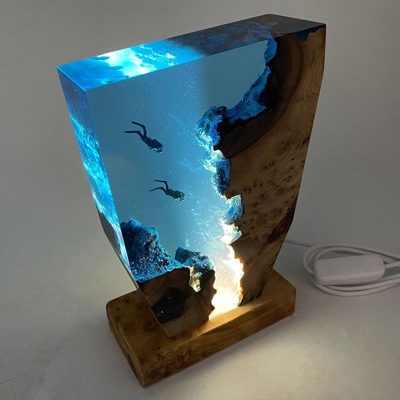 Diving Deep Sea Exploration Resin Night Light Creative Gift for Friend