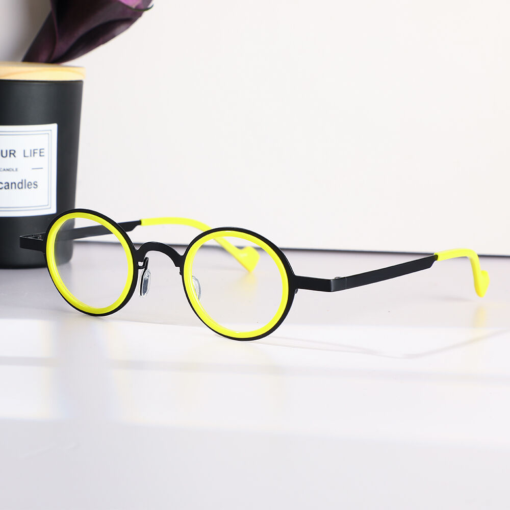 Horacee Round Yellow Glasses