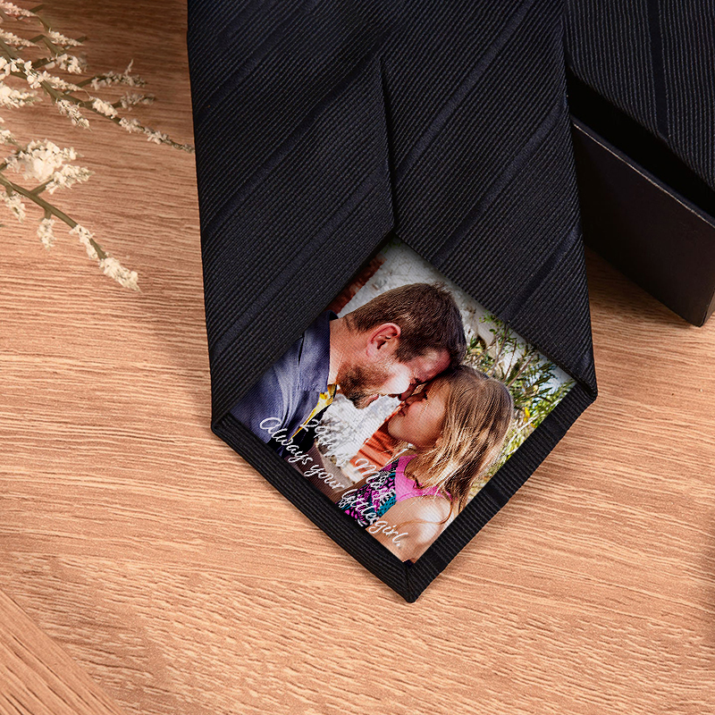 Corbata con imagen personalizada y texto personalizado. Un regalo cálido para tu amor.