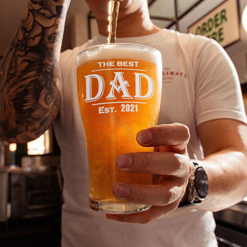 Personalized Date Beer Glass Simple Father's Day Present