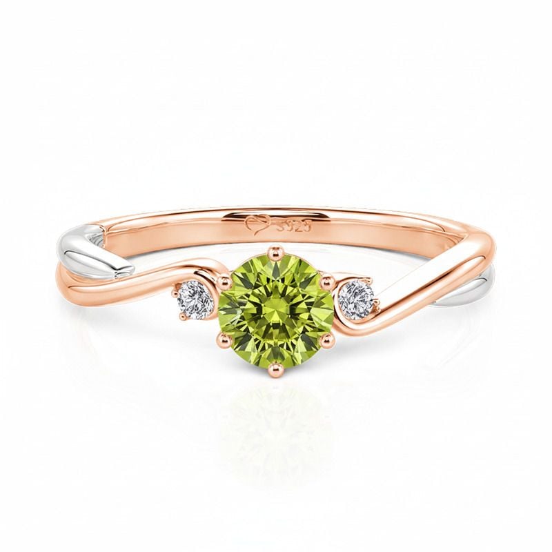 Jeulia Two Tone Three Stone Custom Birthstone Twist Ring