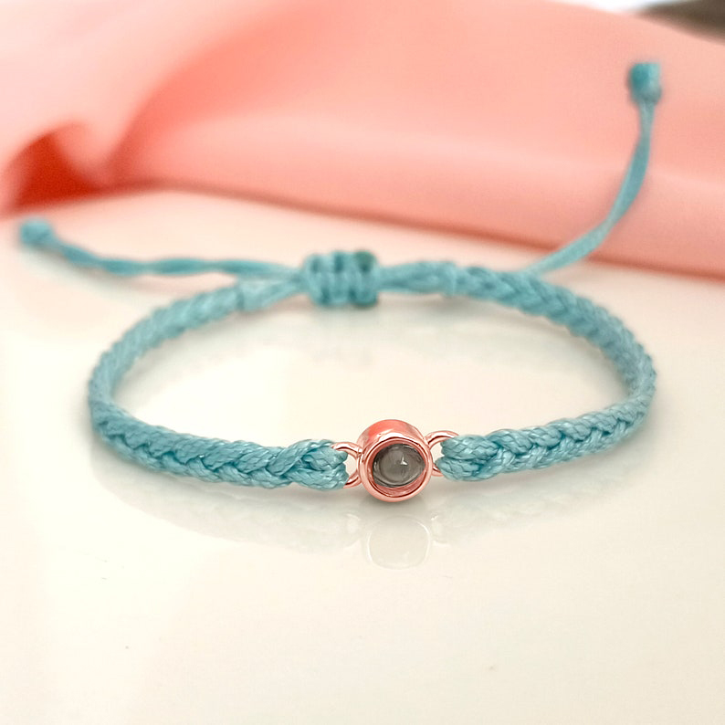 投影 写真 写真入り 組紐 ブレスレット スターリング シルバー