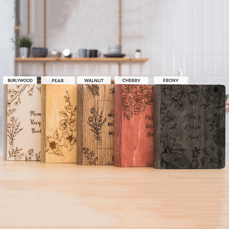 Personalized Recipe Book Simple And Elegant Kitchen Supplies Cover Design Gift for Family