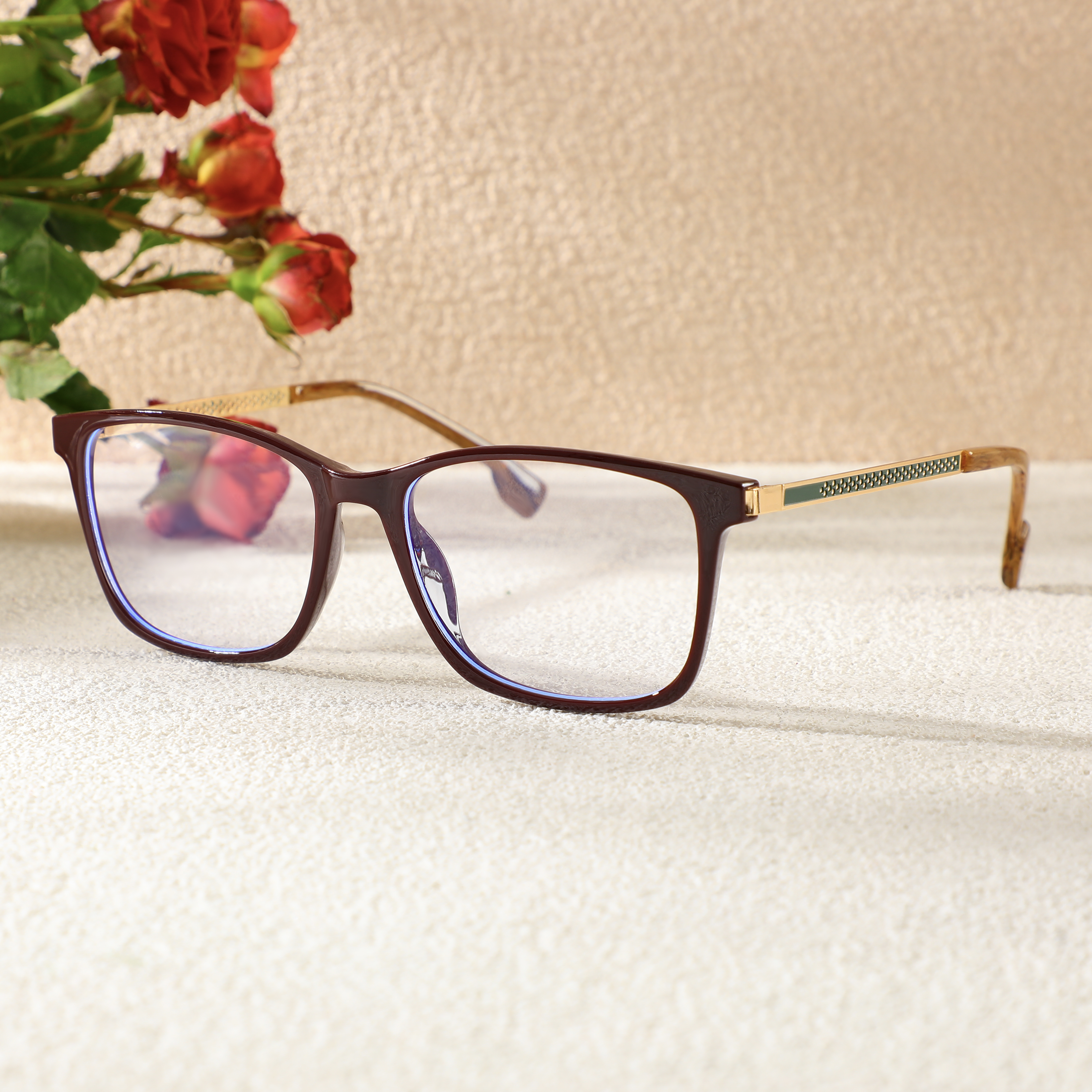 Lunettes de Vue Charlotte Rectangle Marron 