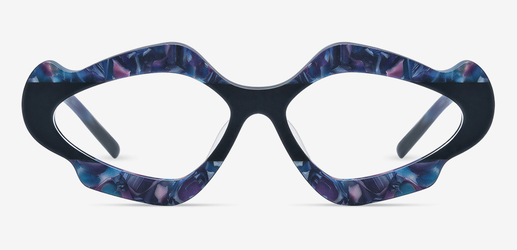 Plecas Gafas Geométricas Azules