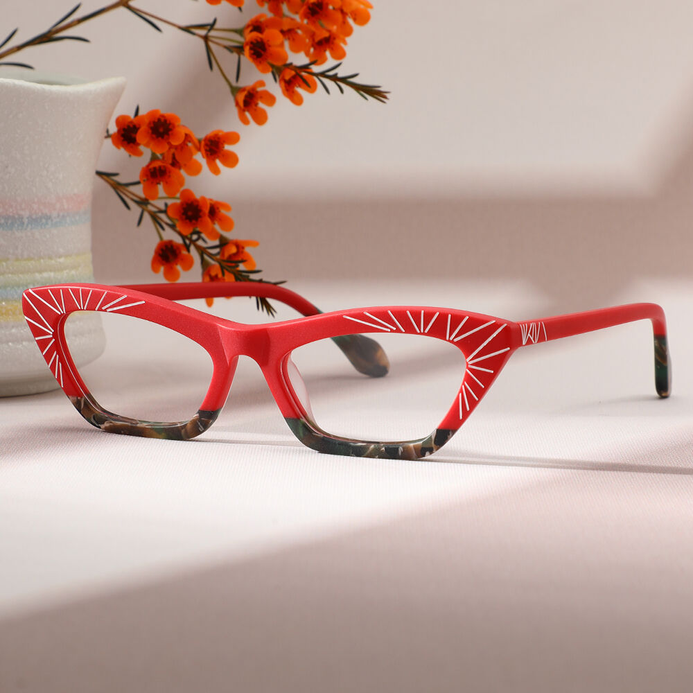 Farrah Cat Eye Red Glasses