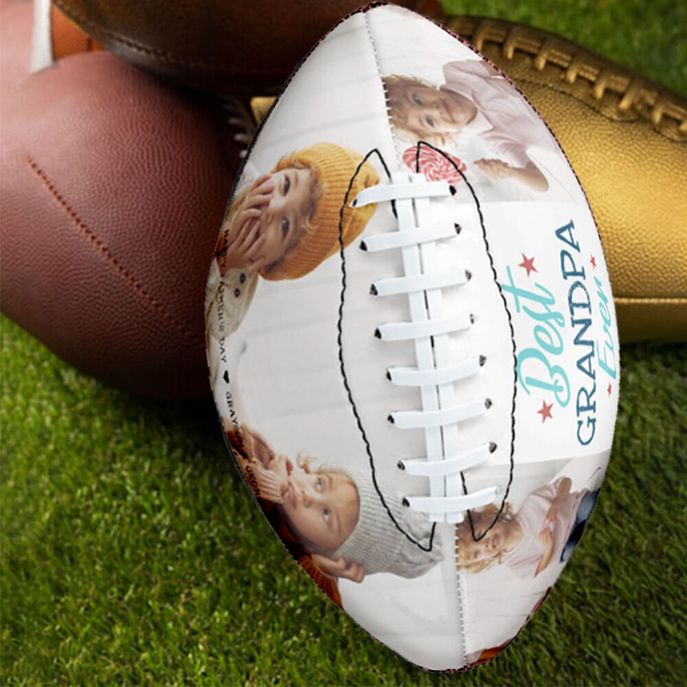 Customizable Football with Name and Photos as a Gift for Grandpa