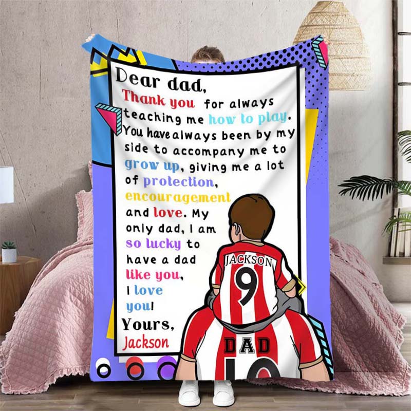 Spersonalizowany koc z imieniem Unikalny prezent dla drogiego taty