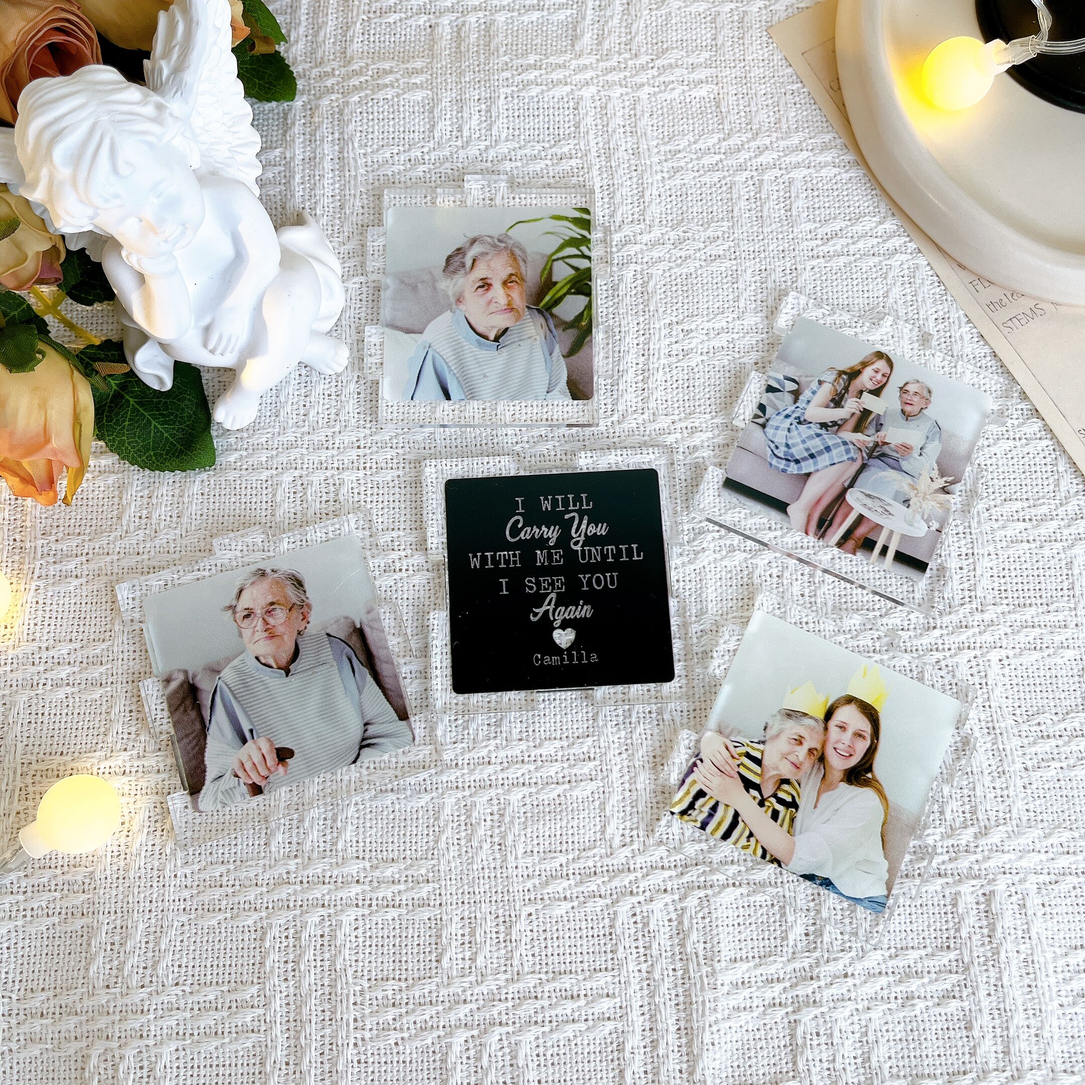 Personalisierte Foto-Acryl-Würfel-Licht mit individuellen Namen Memorial Geschenk für Ihre Liebe