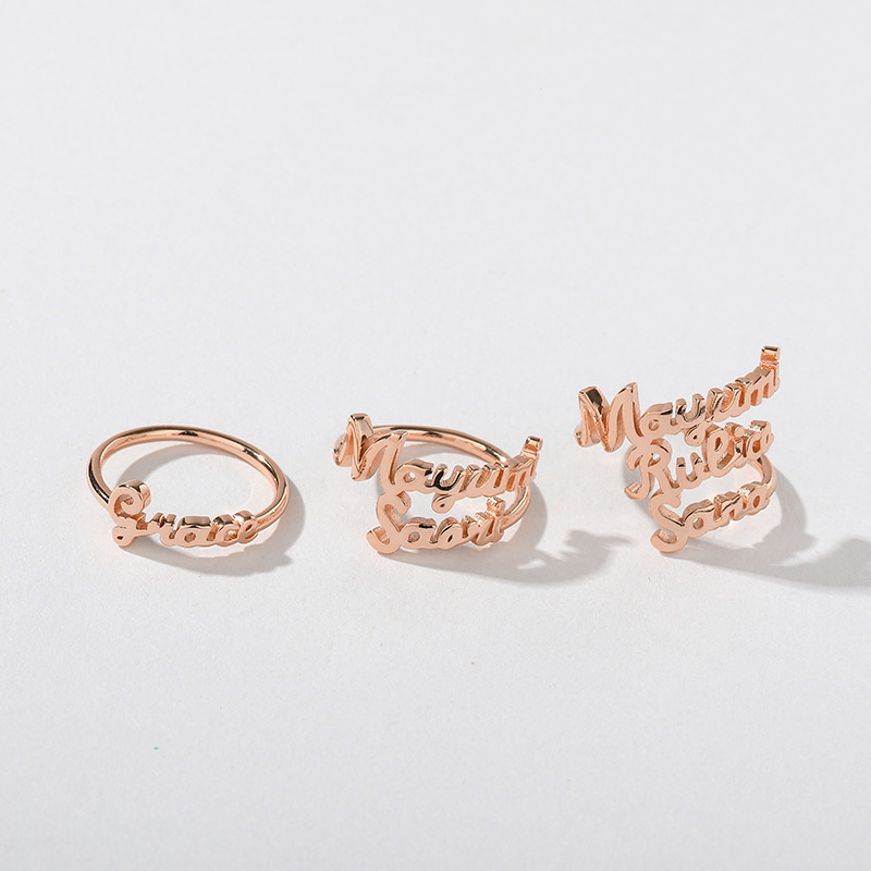 Personalized Name Ring with Smooth Circle Shaped Creative Gift for Her