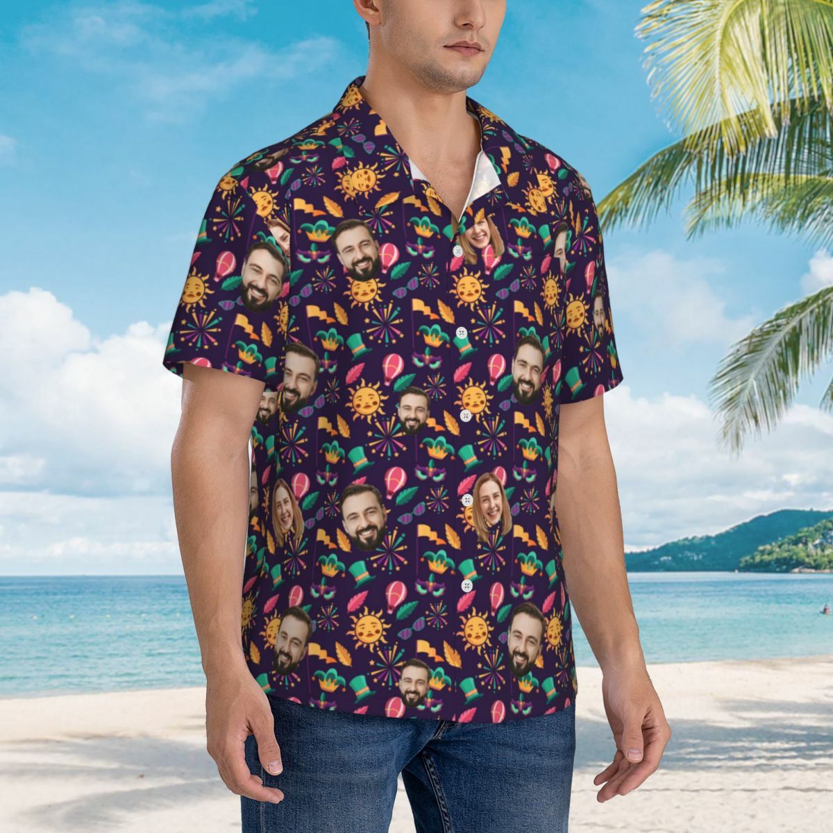Custom Hawaiian Shirts for Couples Beach Vacations for Husband