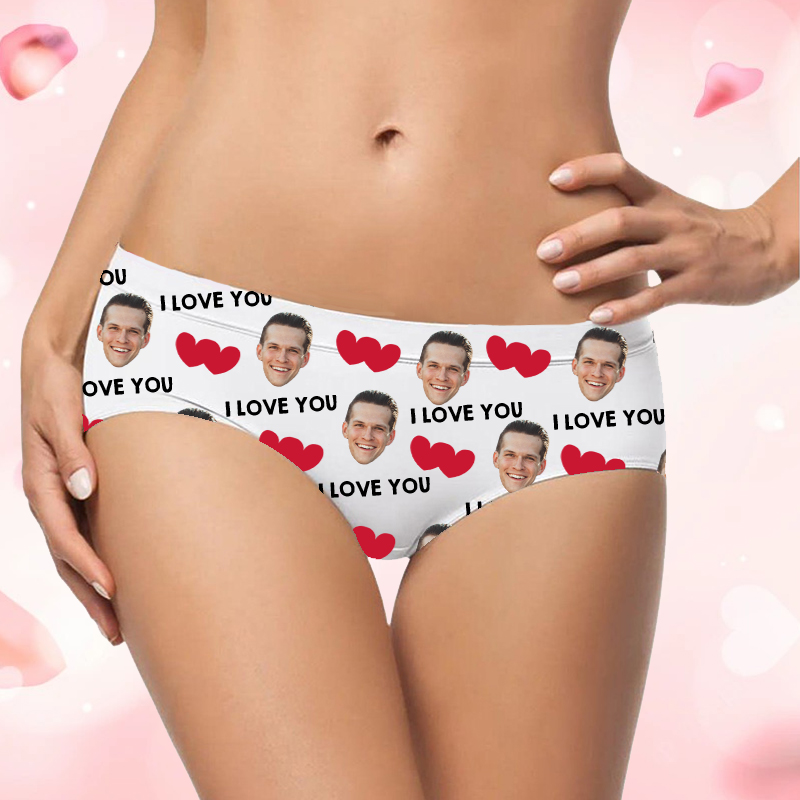 Gepersonaliseerd Vrouwenondergoed met Rood Hartpatroon Prachtig Cadeau voor Haar