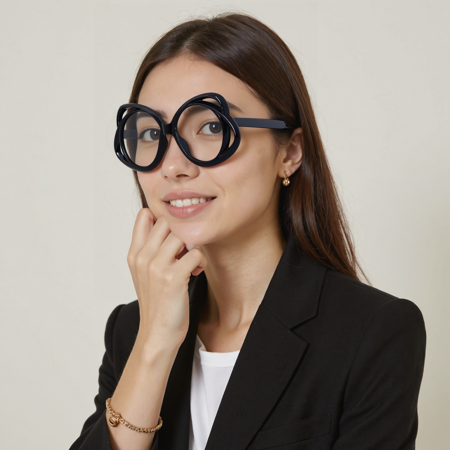 Harold Round Black Glasses