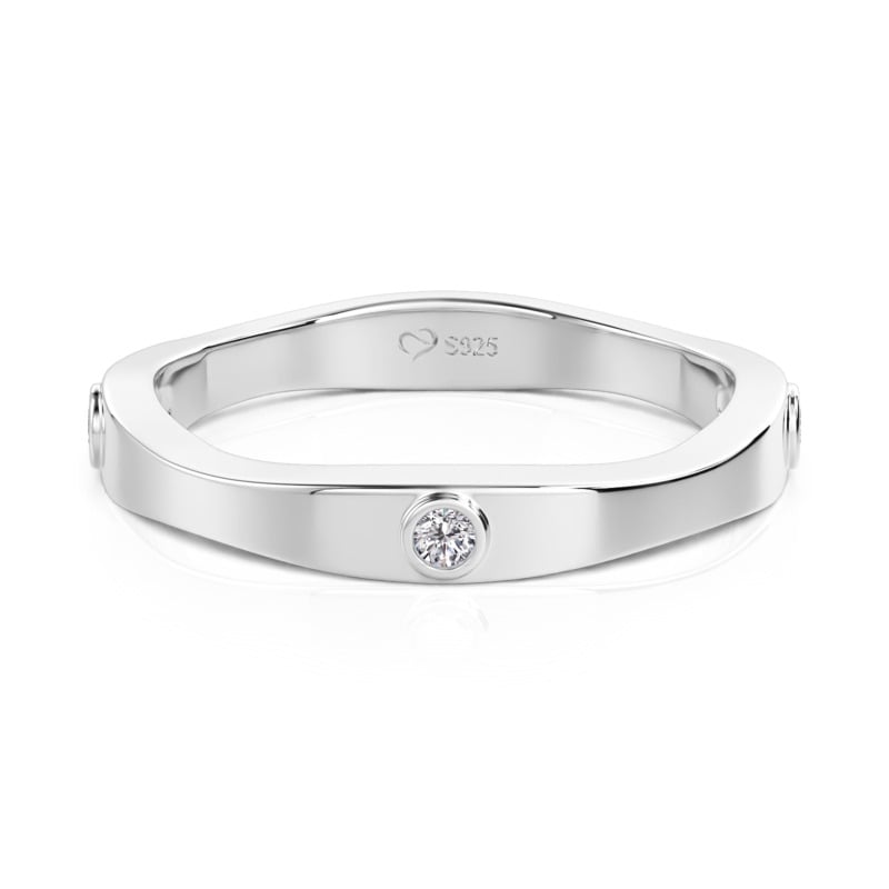 Jeulia Classic Solitaire Wedding Ring for Men Sterling Silver