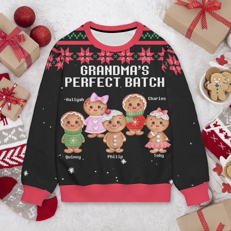 Personalized Ugly Sweater Unisex Perfect Batch of Gingerbread Men Cookies Cute Christmas Gift for Family