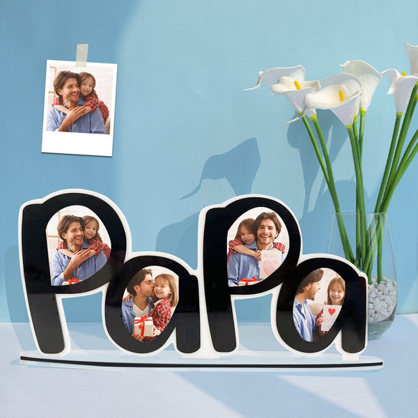 Personalized Acrylic Plaque Custom Papa Shape Photos Design Creative Gift for Father's Day