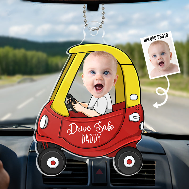 Pendentif voiture personnalisé avec photo d'enfant pour la fête des pères