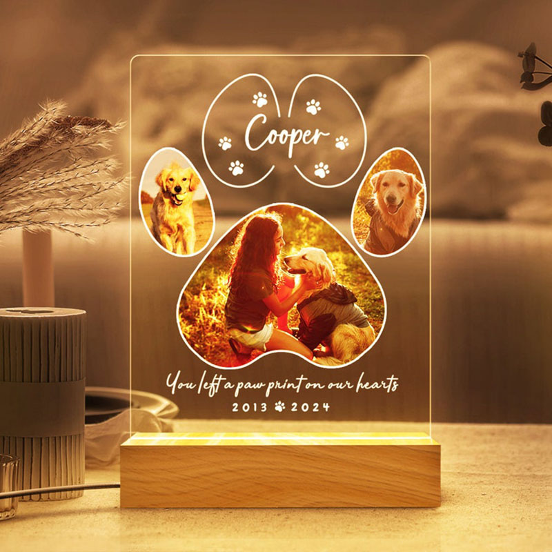 カスタマイズ 犬 猫 ペット 文字入れ 写真入れ デスクランプ アクリル