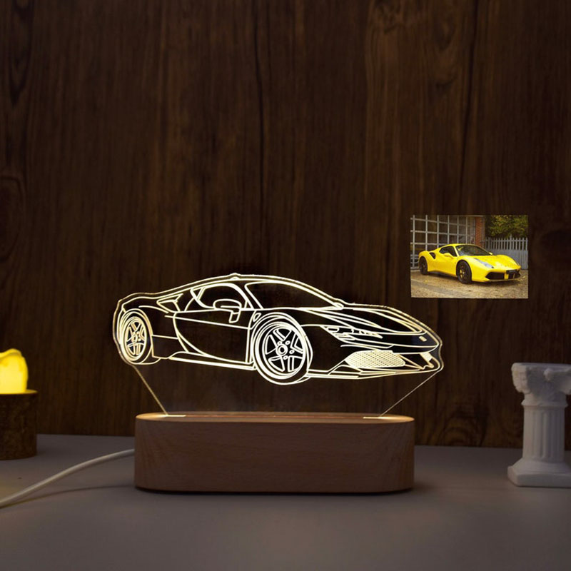 Personalized Picture Acrylic Lamp Creative Gift for Car Lover