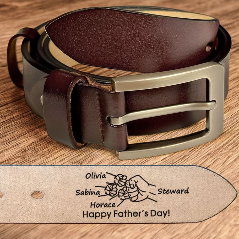 Personalisierter Echthemdriemen Papa und Baby Faustbeuge - Riemen für Vatertag