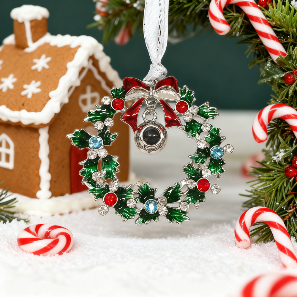クリスマスリース 写真入り 投影 オーナメント  オーダーメイド