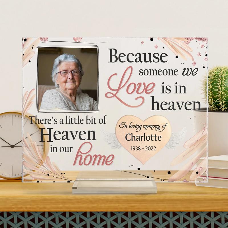 Personalized Acrylic Photo Plaque Someone We Love Is In Heaven Gift In Memory of Loved One