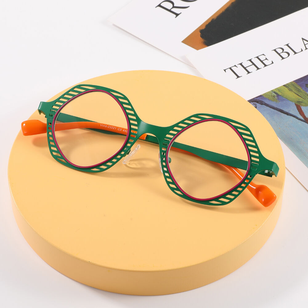 Mond Geometric Green Glasses