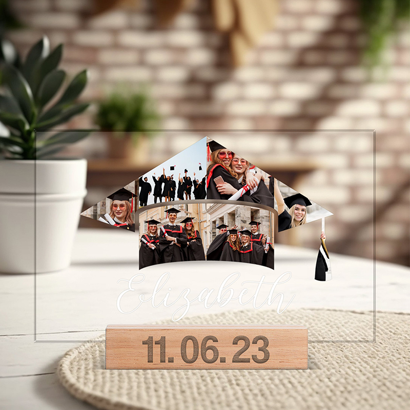 Personalized Acrylic Plaque Custom Graduation Cap Pattern Photo Design Unique Graduation Gift
