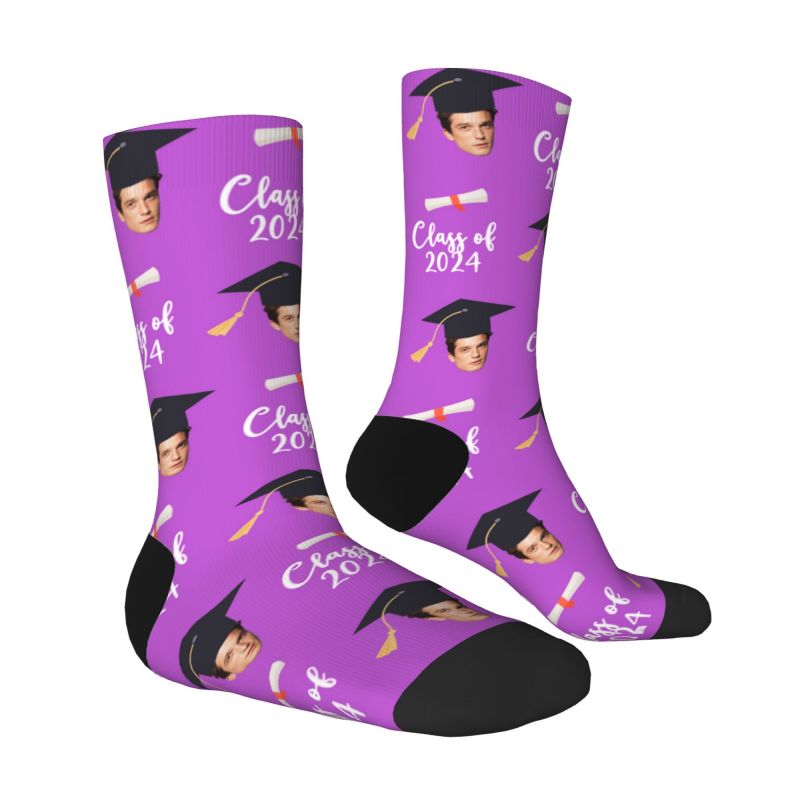 Customized Face Socks Multiple Colors Best Graduation Gift for Friends