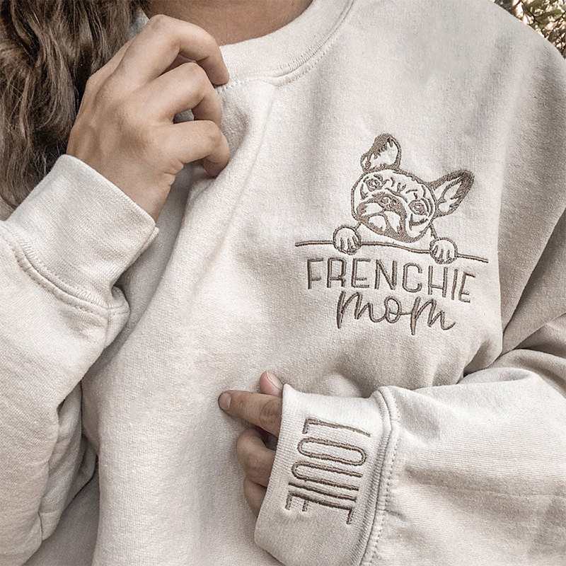 ペット ヘッド 写真 犬 ライン 刺繍 トレーナー スウェット オリジナル