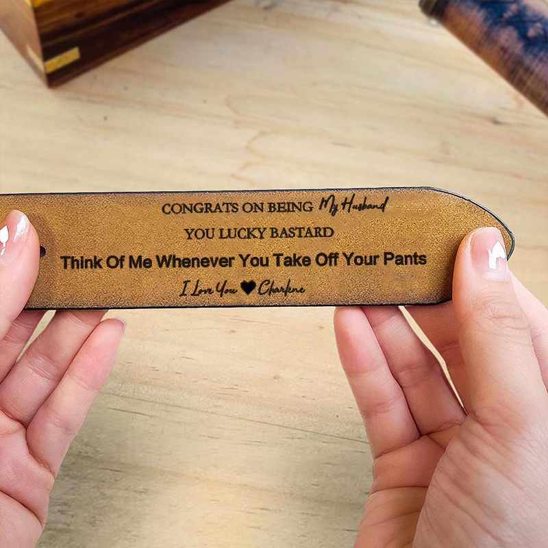 Ceinture en cuir personnalisée Ajouter des initiales Cadeau d'anniversaire Ceinture faite à la main Cadeau unique pour le mari