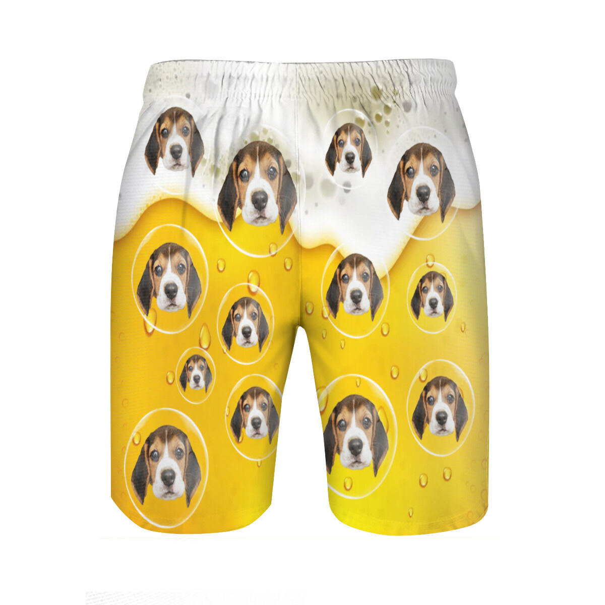 Shorts de playa personalizados con estampado de burbujas para hombre. Un regalo interesante para él.