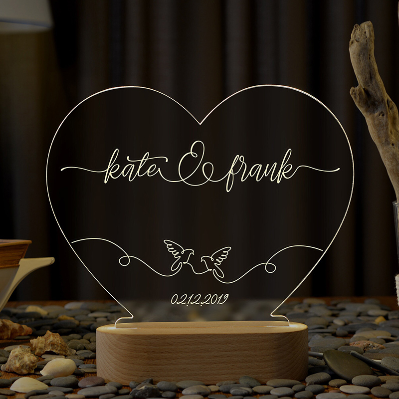 名前 日付 アクリル デスクランプ オーダーメイド