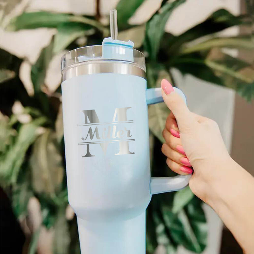 Personalized Name Tumbler with Custom Letter Simple Gift for Friend