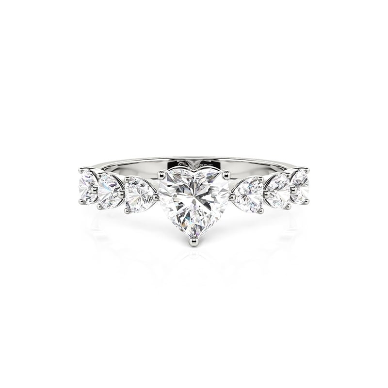 Jeulia Custom Heart Promise Ring with Birthstone Sterling Silver