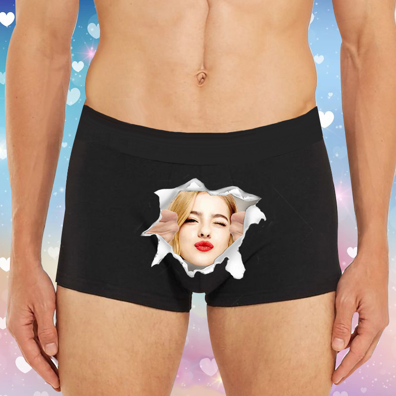 Personalized Picture Men's Underwear Boxer Briefs Funny Present for Dear Husband