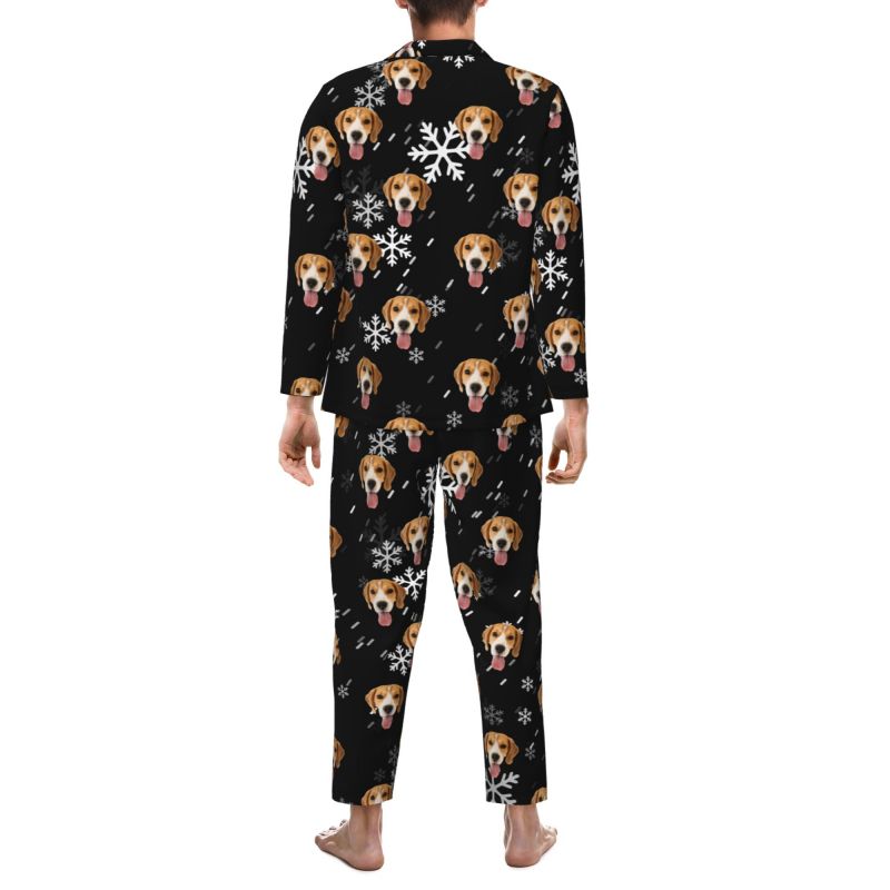 写真 犬&猫 ペット 雪柄 パジャマ ルームウェア オーダーメイド