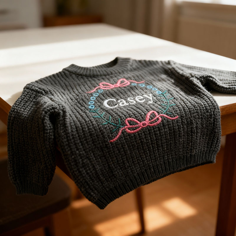 Personalized Name Embroidered Sweater Beautiful Present for Kids