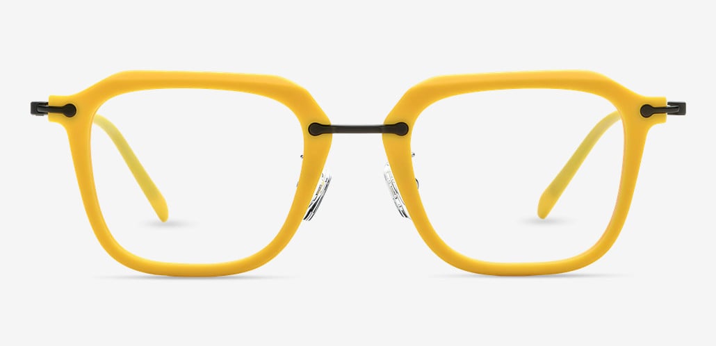 Zechariah Lunettes Carrées Jaunes