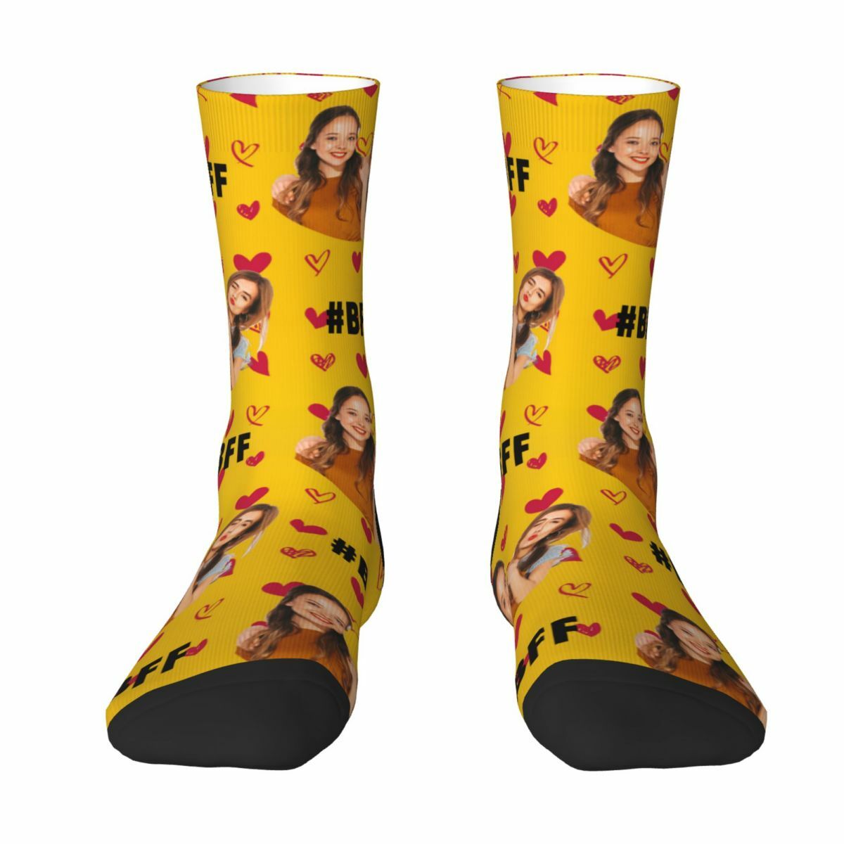 Custom Face Socks #BFF Add Multiple Photos as a Gift for Besties