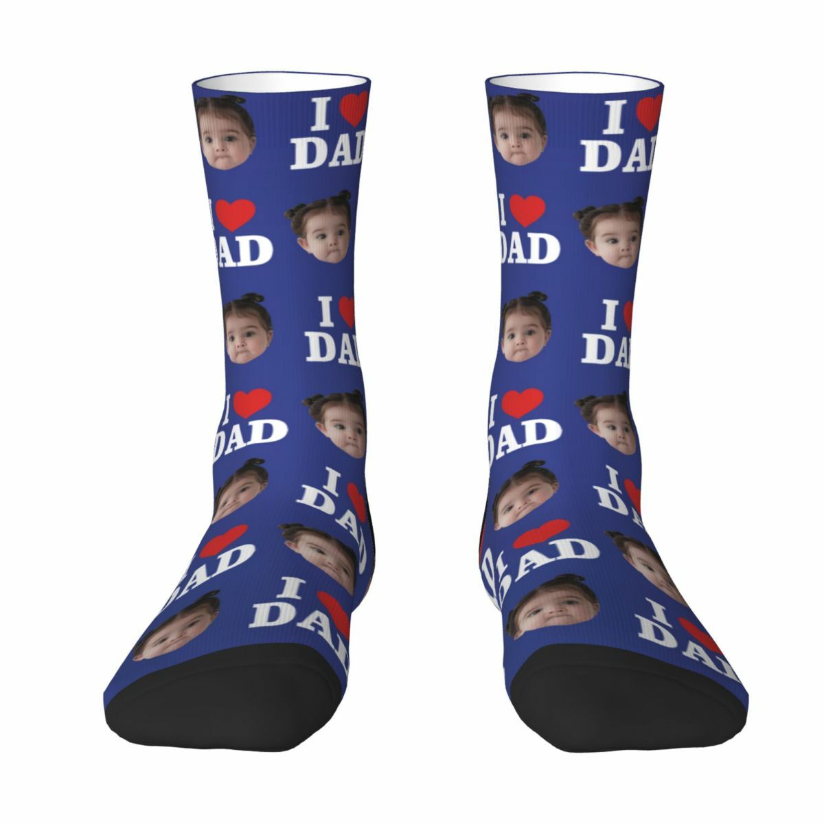 Customized Face Socks "I Love Dad" Father's Day Gift for Daddy