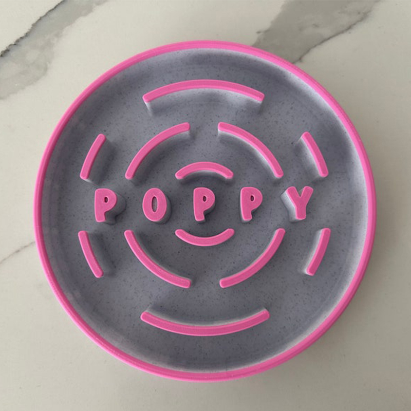 Personalized 3D Printed Pet Slow Food Bowl Custom Name Funny Gift For Dogs