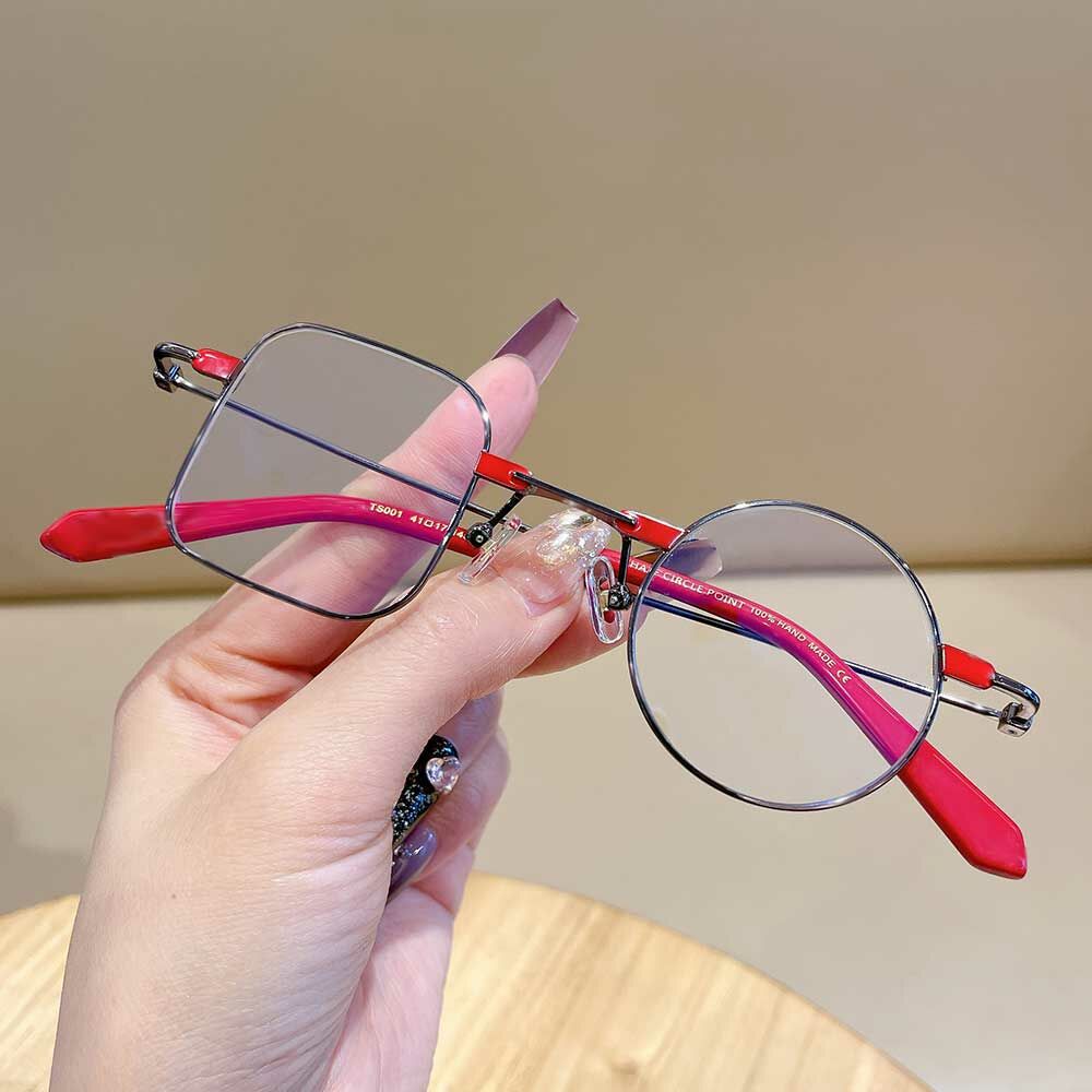 Brauneine Quadratische Gunmetal Brille