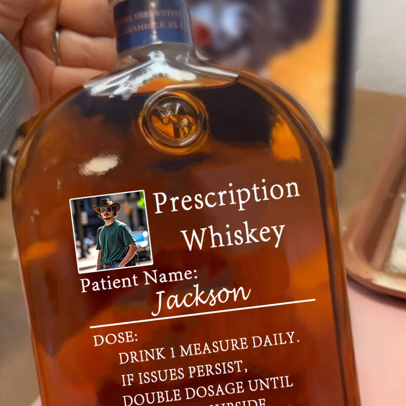 Bouteille de whisky personnalisée avec photo et nom personnalisé Cadeau parfait pour papa