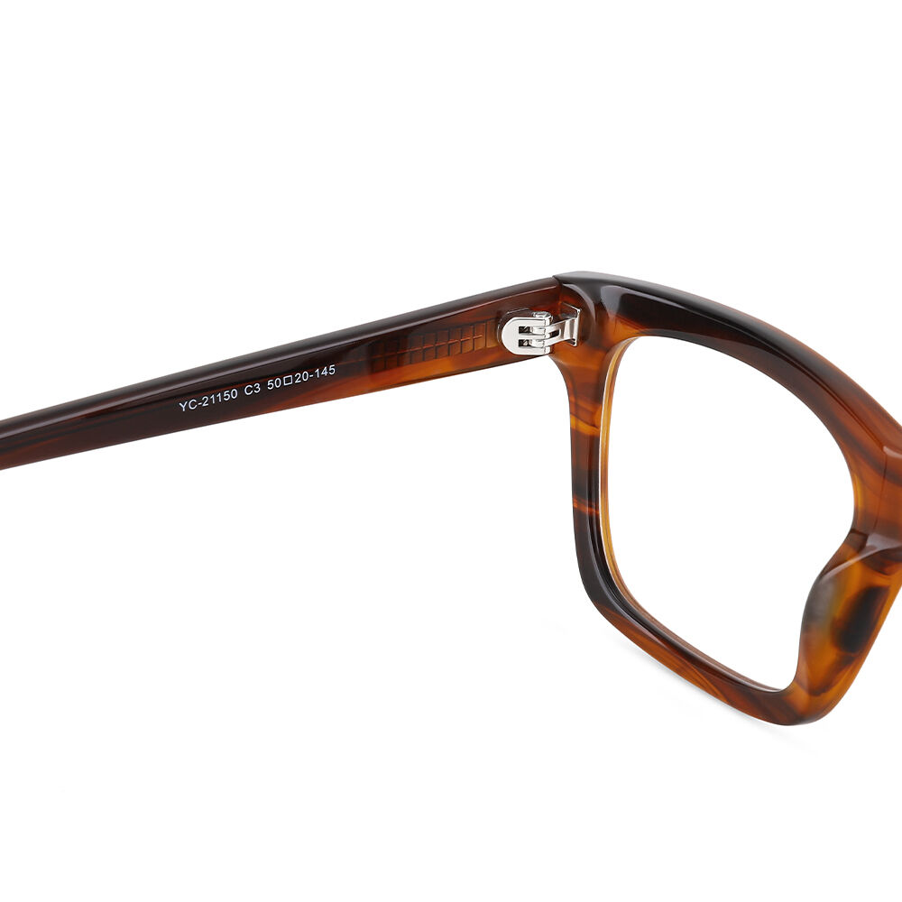 Island Rectangle Brown Glasses