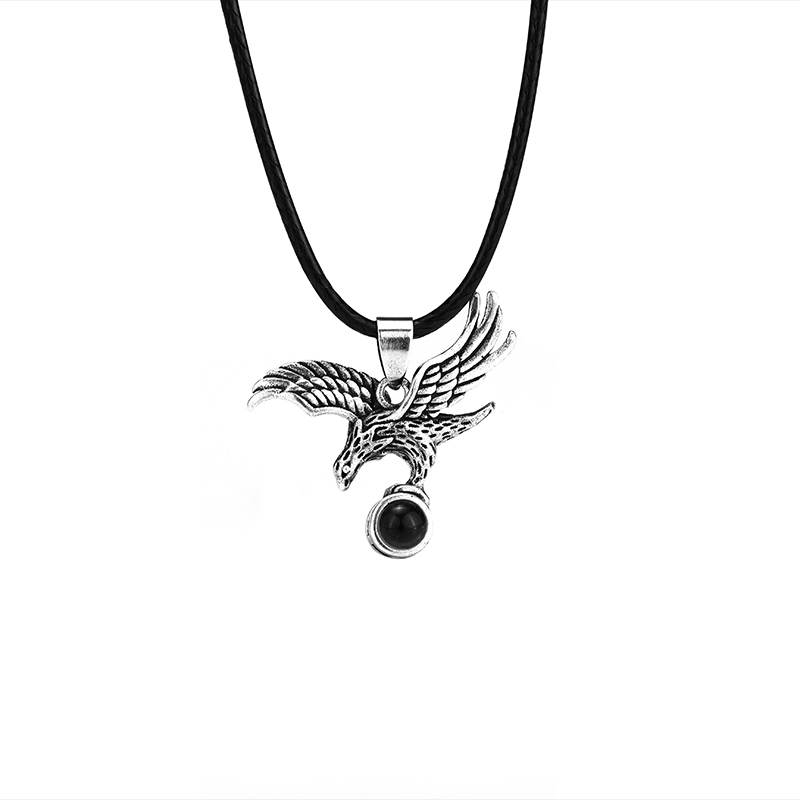 Personalized Eagle Photo Projection Men's Necklace for Him